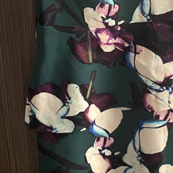 Green Floral Banana Republic Peplum Dress - Size 8 - Picture 5 of 7